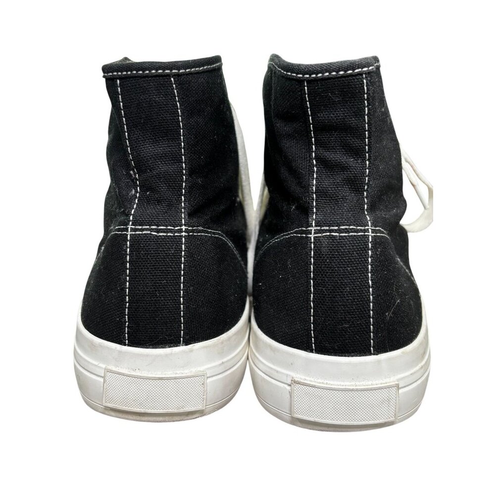 H&M Mens High-Top Canvas Sneakers US 10 EUR 43 Black & White Casual Shoes - Picture 3 of 7